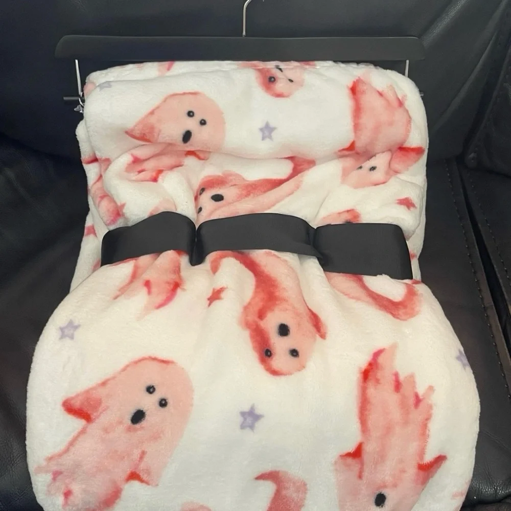 Deco Summerween/Halloween Pink Ghosts Plush Throw
